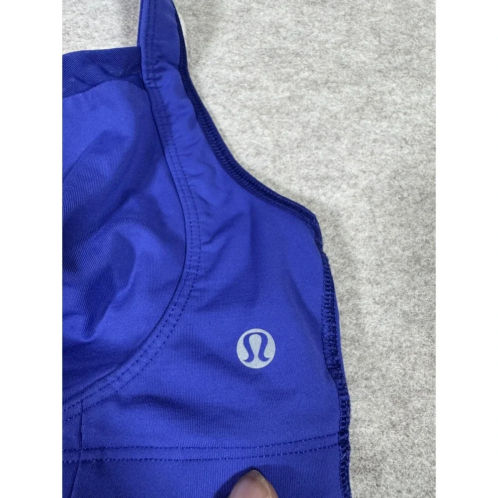 Lululemon Sports Bra Womens 34DD Blue High Support Crossback Underwire Yoga Gym